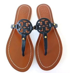 Bright Navy Mini Miller Flat Leather Sandal